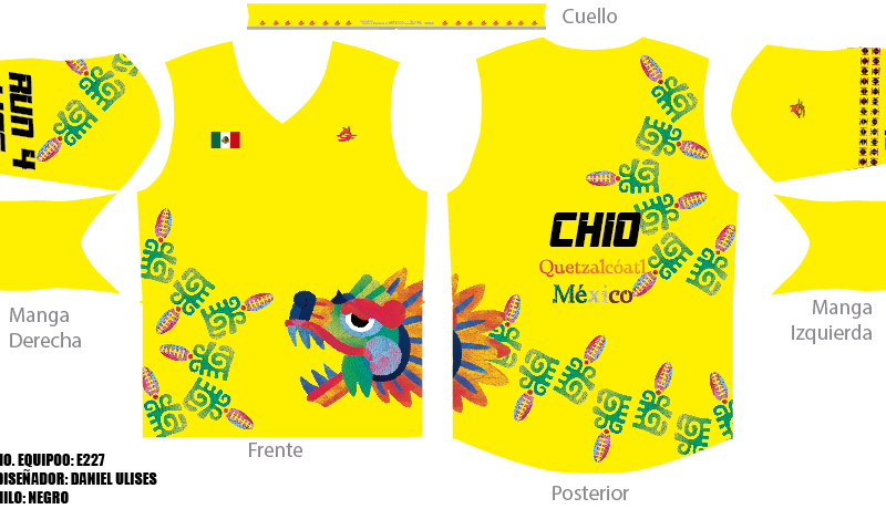 Playera Hombre Manga Larga Cuello V - Diseño E227