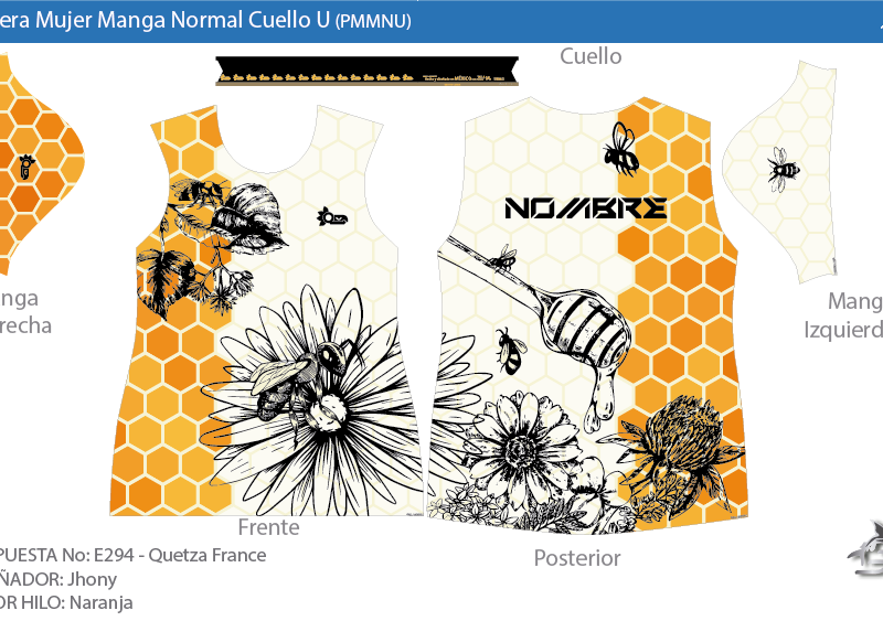 Playera Mujer Manga Normal Cuello U - Diseño E294