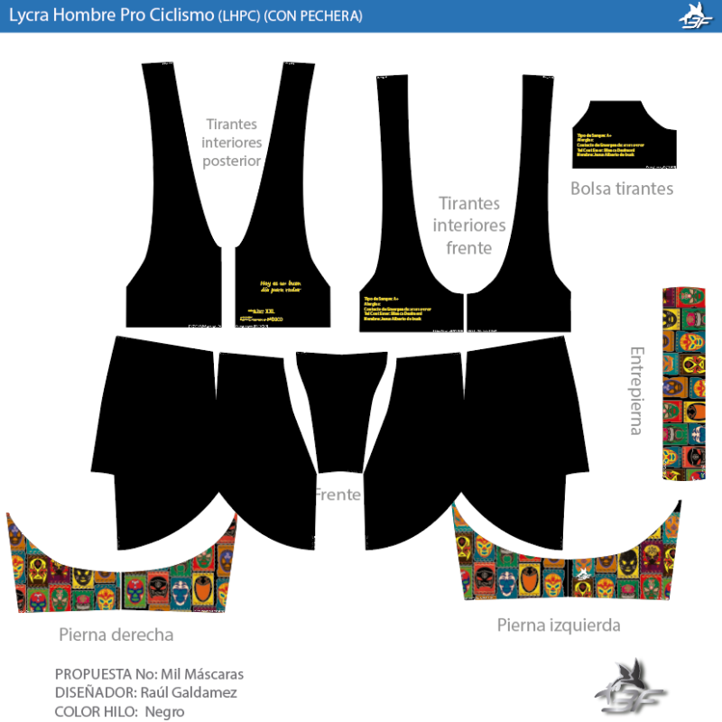 Malla Hombre Ciclismo Pro - Diseño Mil Mascaras