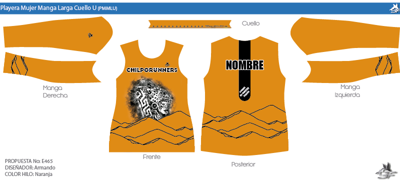 Playera Mujer Manga Larga Cuello U – Diseño E465.V2