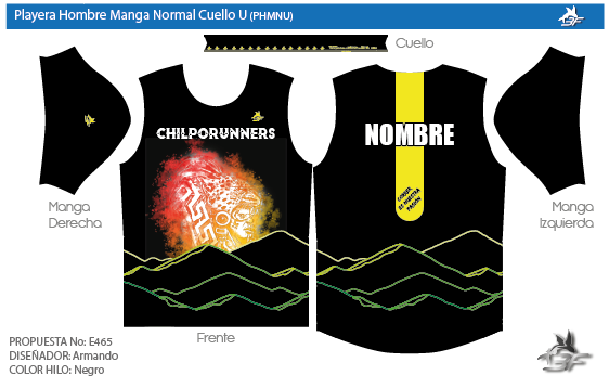 Playera Hombre Manga Normal Cuello U – Diseño E465.