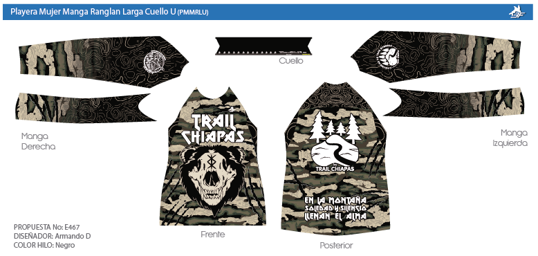 Playera Mujer Manga Larga Ranglan Cuello U – Diseño E467