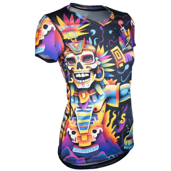 Playera_Maraton_Mujer_El Camino_TriFerrari_Lateral Playera maratones el camino TriFerrari. diseño mexicano