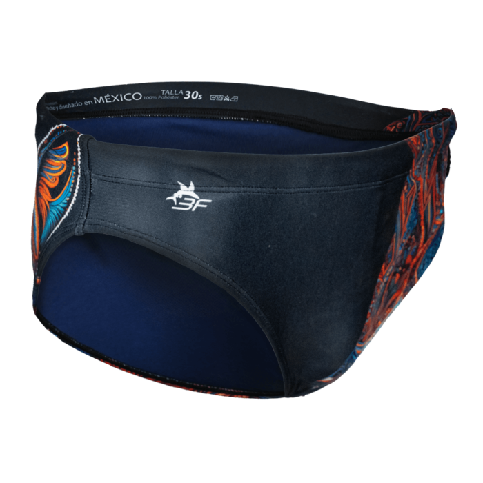 TBHB_Espiritu_Lobo_Lateral Traje de baño para entrenar hombre. Diseño mexicano espíritu del lobo.