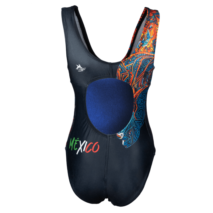 Espiritu_Lobo Traje de Baño Traje de baño para entrenar mujer. Diseño mexicano espíritu del lobo.