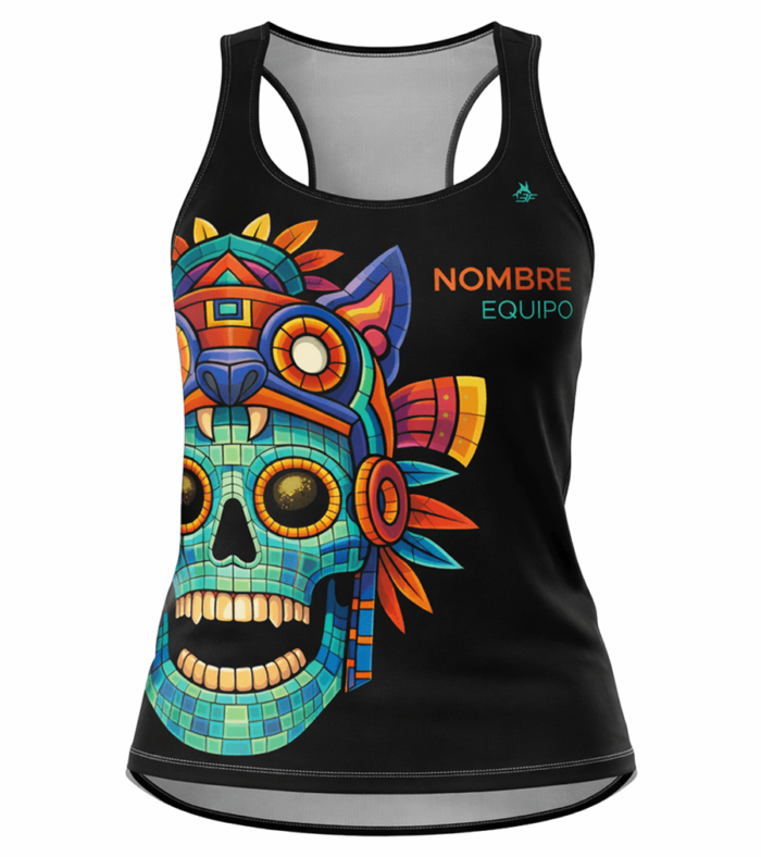 Playera sin mangas máscara de jade