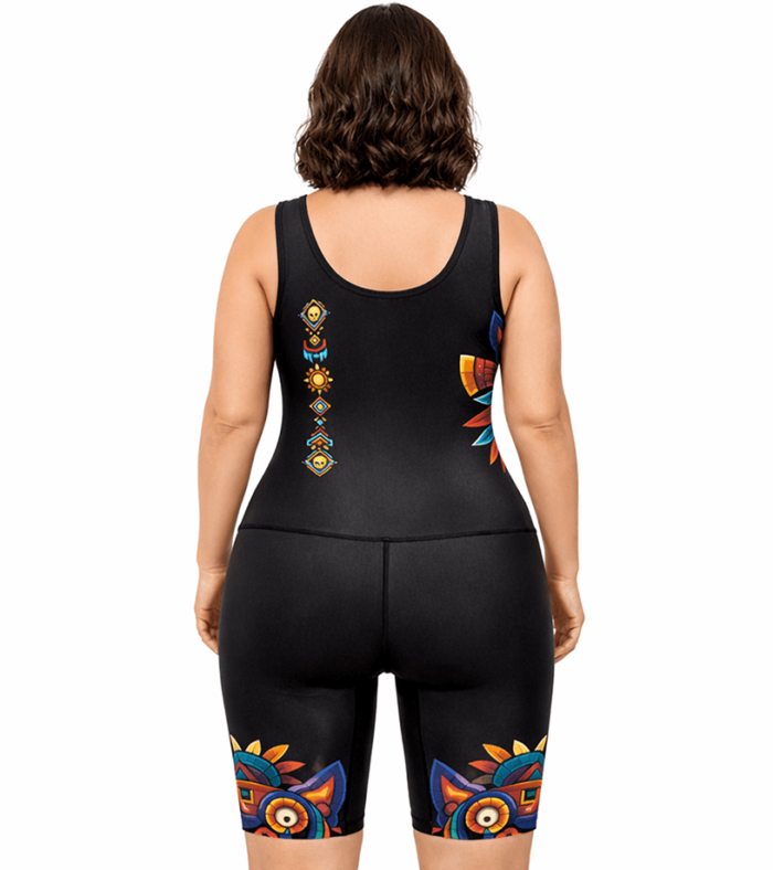 Traje de baño confort mujer. Máscara de JadePosterior Traje de baño confort mujer. Máscara de Jade